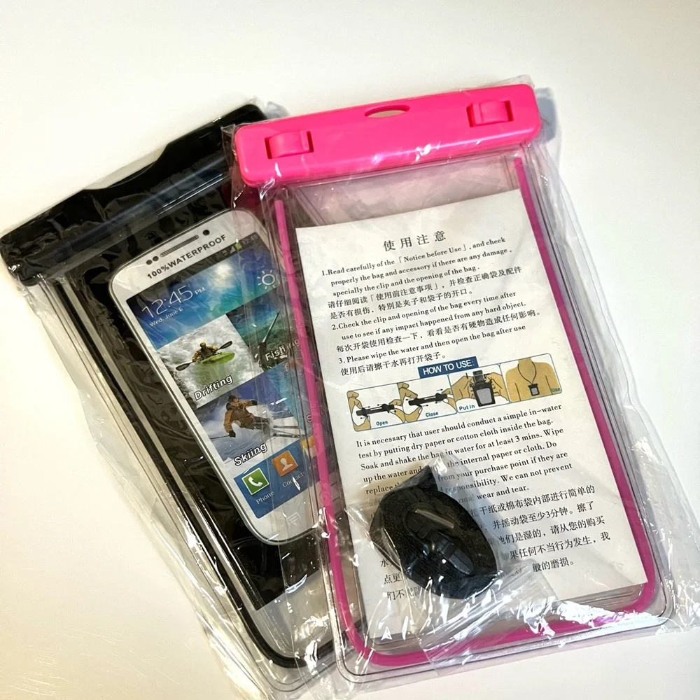 Pink and Black Waterproof Phone Case for Cell Phones (2 cases )